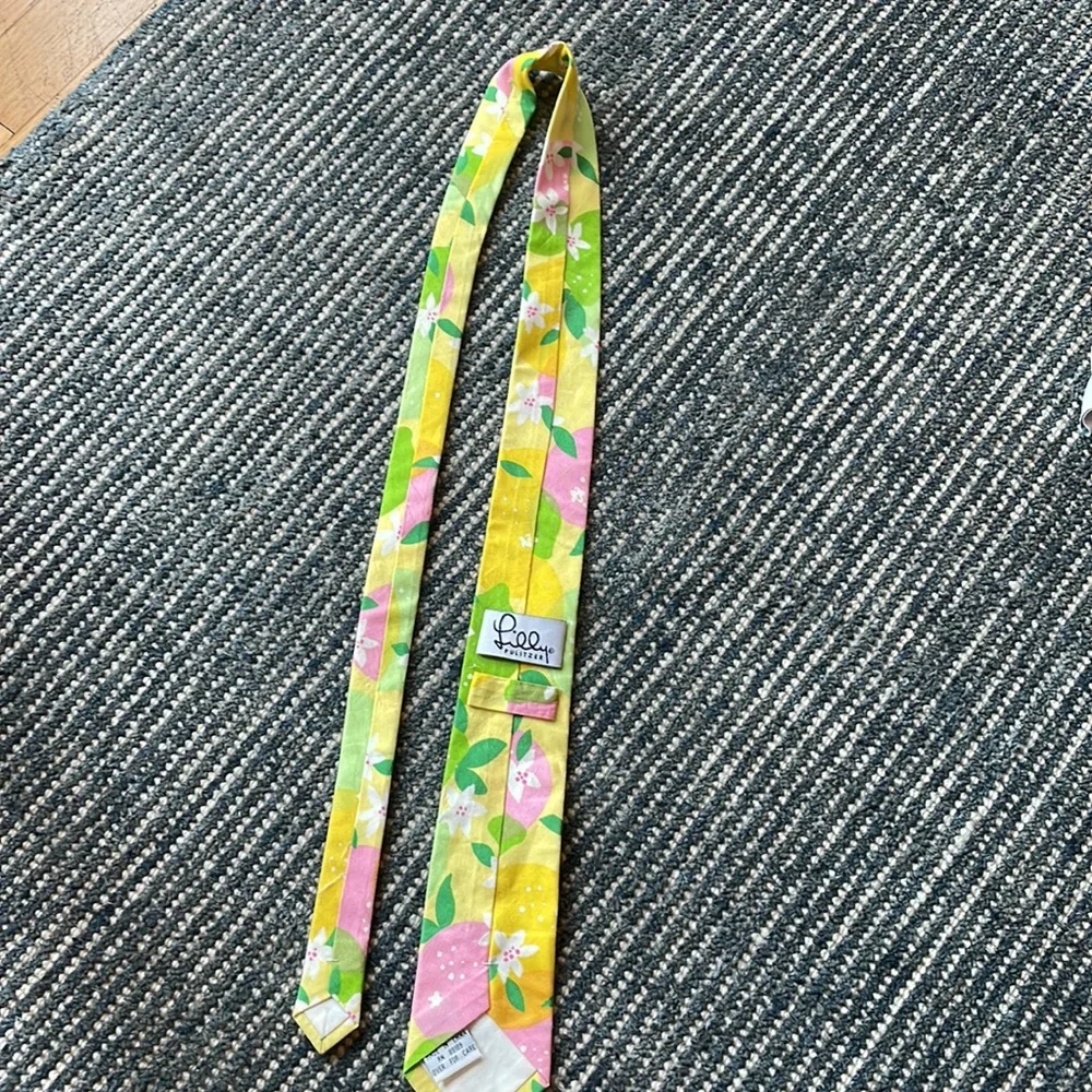 Vintage White Label lilly Pulitzer Boys cotton tie lemons and limes